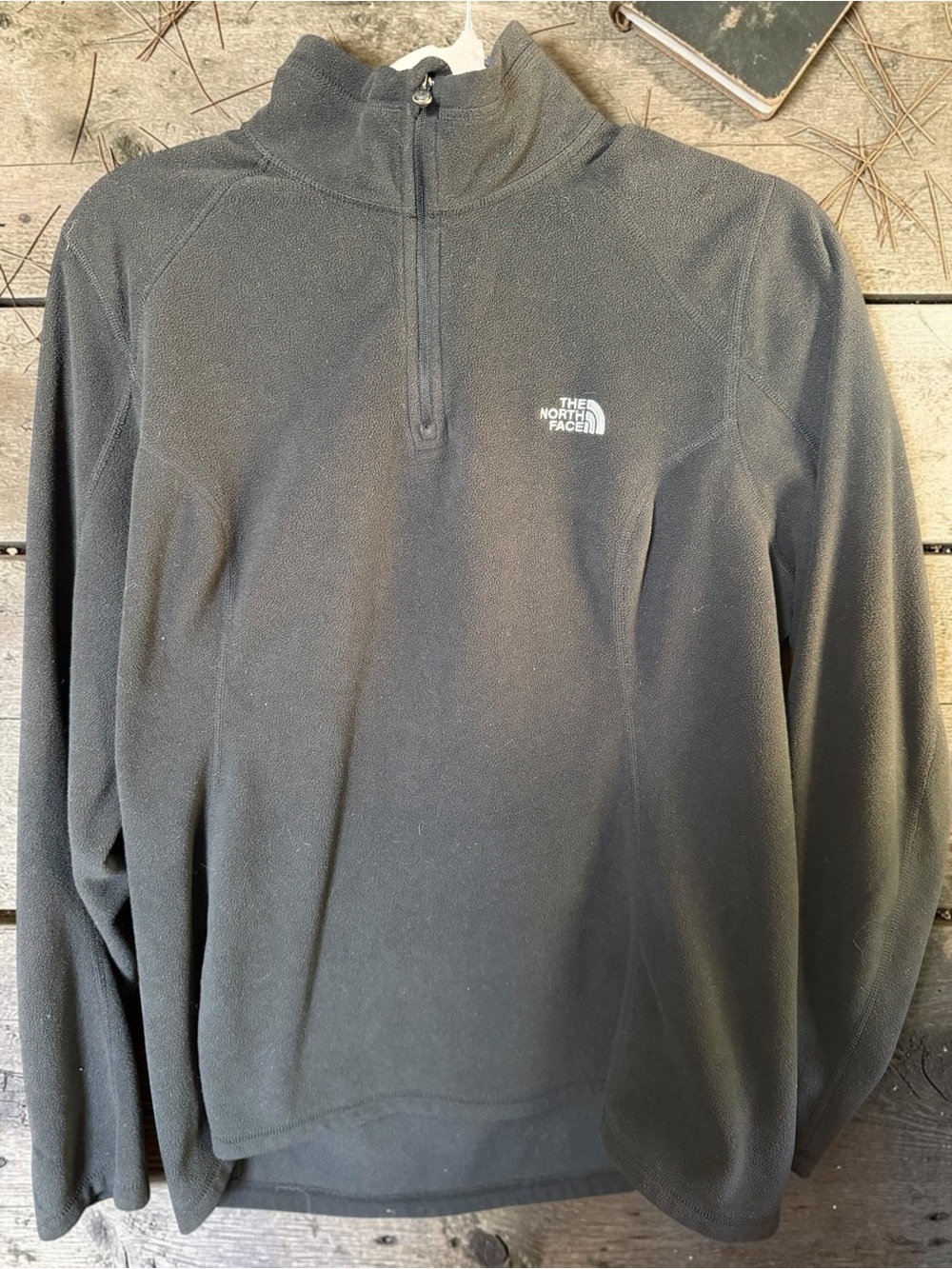 North Face Womens Black Fleece Quarter Zip Pullover XL